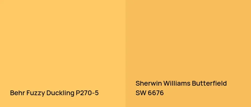 Behr Fuzzy Duckling P270-5 vs Sherwin Williams Butterfield SW 6676