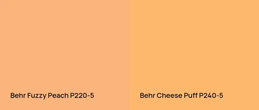 Behr Fuzzy Peach P220-5 vs Behr Cheese Puff P240-5