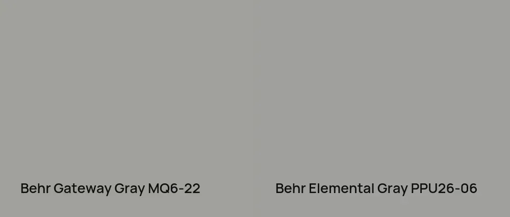 Behr Gateway Gray MQ6-22 vs Behr Elemental Gray PPU26-06