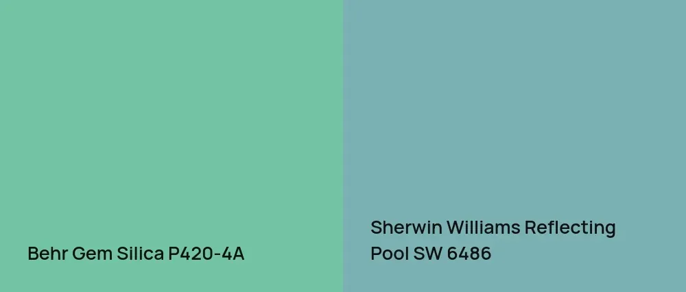 Behr Gem Silica P420-4A vs Sherwin Williams Reflecting Pool SW 6486