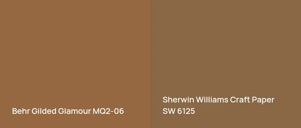 Behr Gilded Glamour MQ2-06 vs Sherwin Williams Craft Paper SW 6125