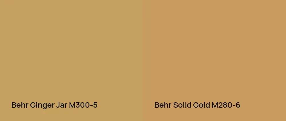 Behr Ginger Jar M300-5 vs Behr Solid Gold M280-6