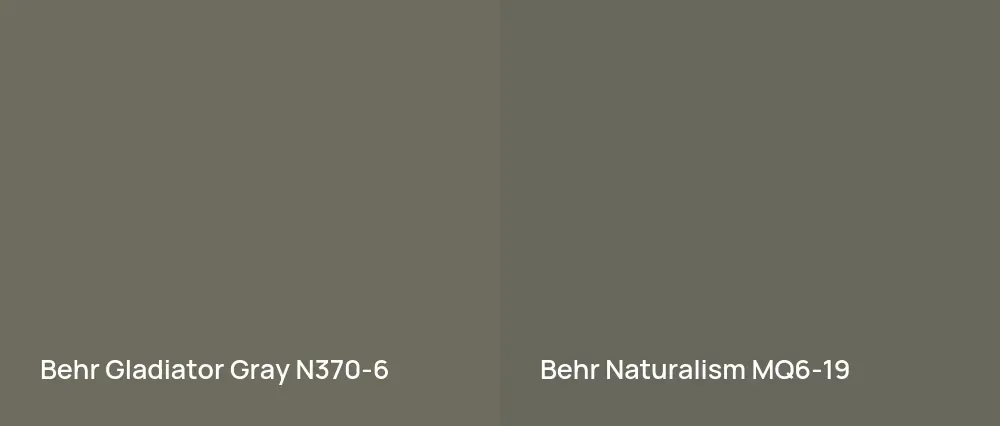 Behr Gladiator Gray N370-6 vs Behr Naturalism MQ6-19