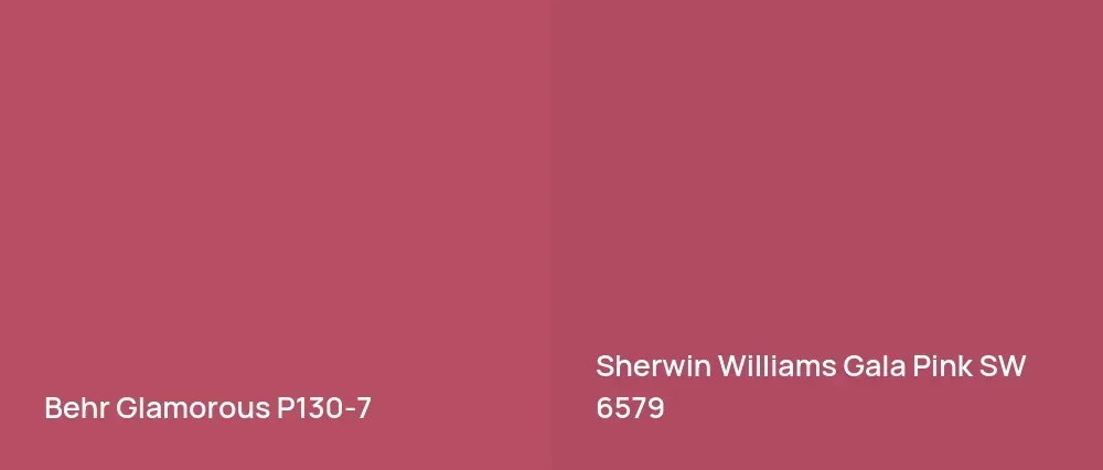 Behr Glamorous P130-7 vs Sherwin Williams Gala Pink SW 6579