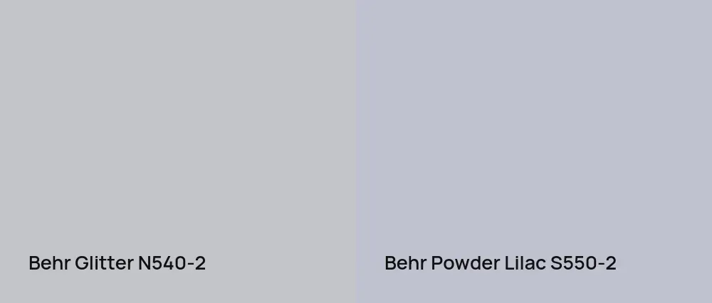 Behr Glitter N540-2 vs Behr Powder Lilac S550-2