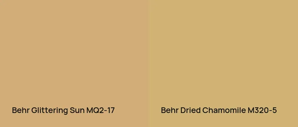 Behr Glittering Sun MQ2-17 vs Behr Dried Chamomile M320-5
