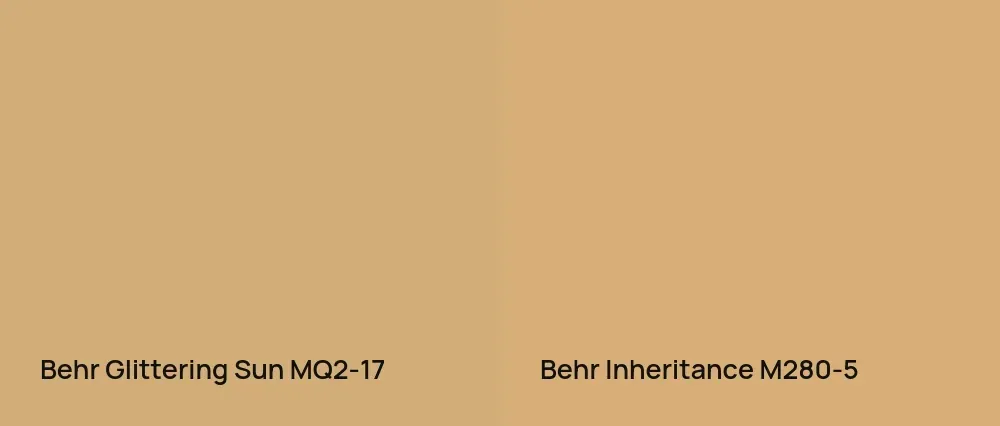 Behr Glittering Sun MQ2-17 vs Behr Inheritance M280-5