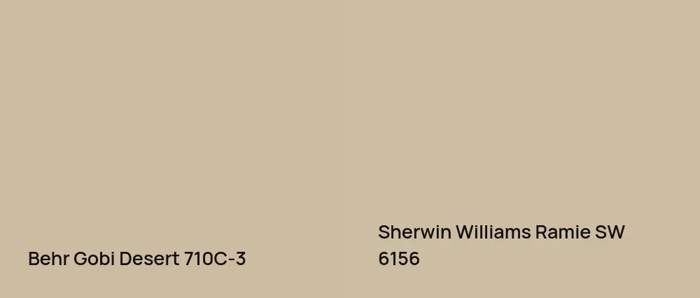 Behr Gobi Desert 710C-3 vs Sherwin Williams Ramie SW 6156