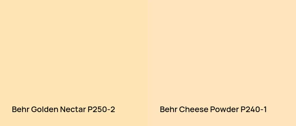 Behr Golden Nectar P250-2 vs Behr Cheese Powder P240-1
