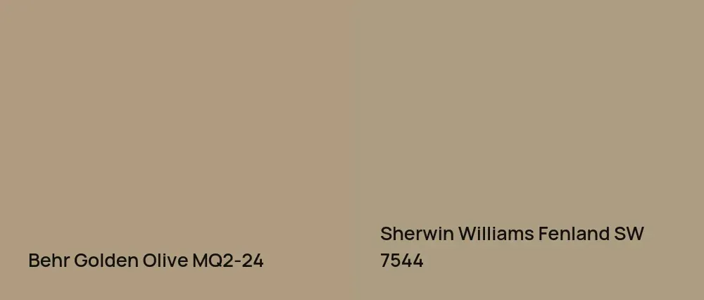Behr Golden Olive MQ2-24 vs Sherwin Williams Fenland SW 7544