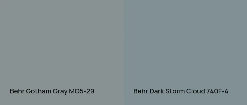 Behr Gotham Gray MQ5-29 vs Behr Dark Storm Cloud 740F-4
