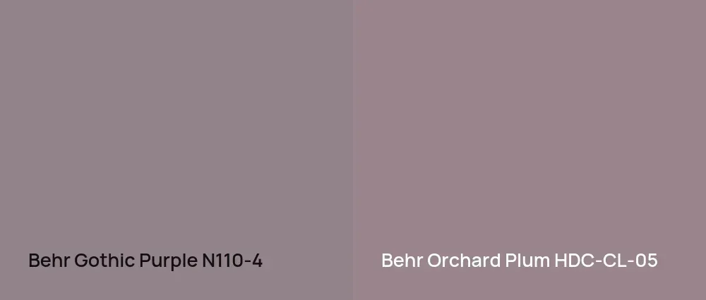 Behr Gothic Purple N110-4 vs Behr Orchard Plum HDC-CL-05