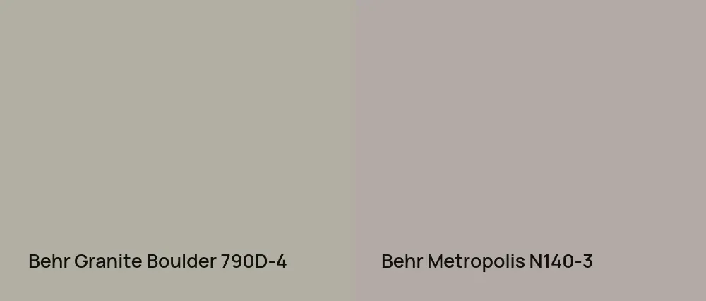 Behr Granite Boulder 790D-4 vs Behr Metropolis N140-3