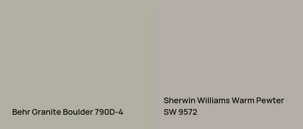 Behr Granite Boulder 790D-4 vs Sherwin Williams Warm Pewter SW 9572