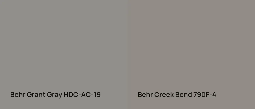 Behr Grant Gray HDC-AC-19 vs Behr Creek Bend 790F-4