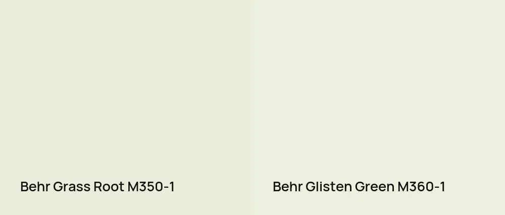 Behr Grass Root M350-1 vs Behr Glisten Green M360-1