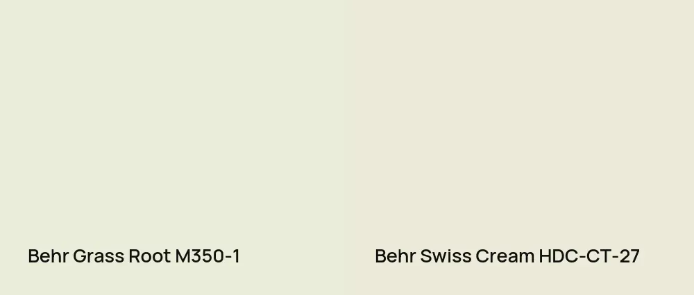 Behr Grass Root M350-1 vs Behr Swiss Cream HDC-CT-27
