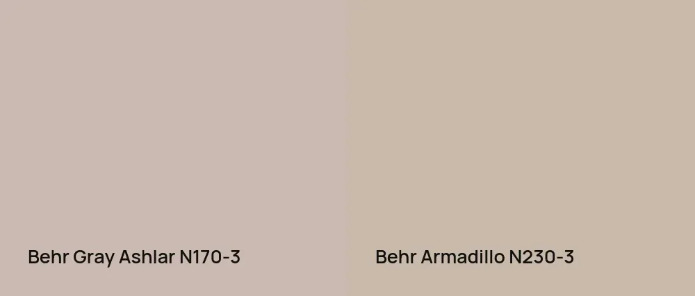 Behr Gray Ashlar N170-3 vs Behr Armadillo N230-3