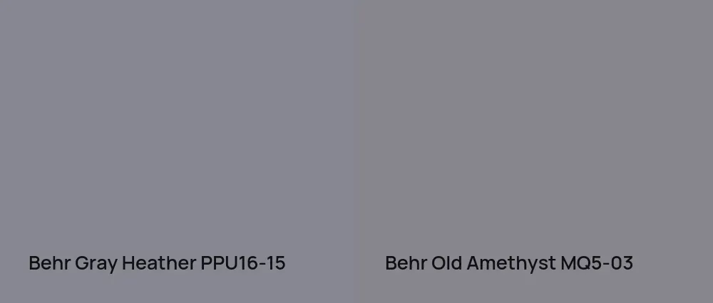 Behr Gray Heather PPU16-15 vs Behr Old Amethyst MQ5-03