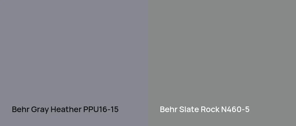 Behr Gray Heather PPU16-15 vs Behr Slate Rock N460-5
