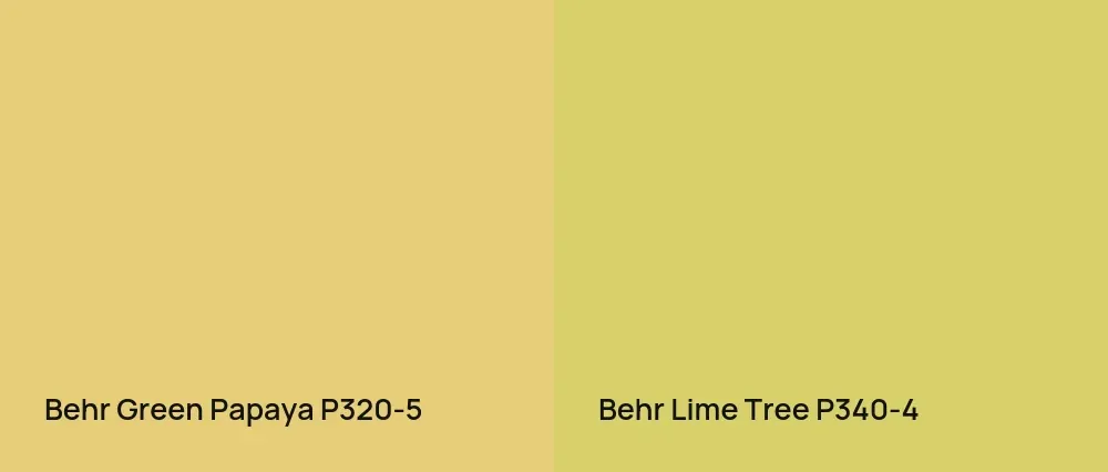 Behr Green Papaya P320-5 vs Behr Lime Tree P340-4