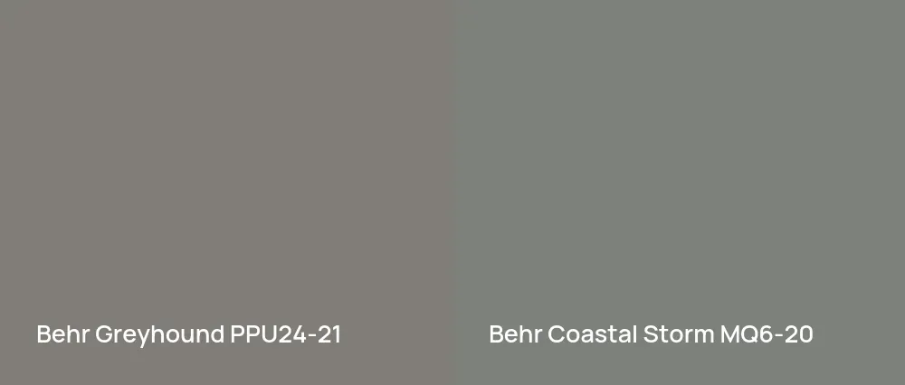 Behr Greyhound PPU24-21 vs Behr Coastal Storm MQ6-20