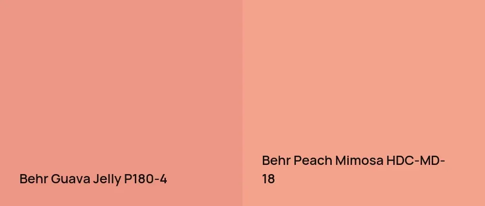 Behr Guava Jelly P180-4 vs Behr Peach Mimosa HDC-MD-18