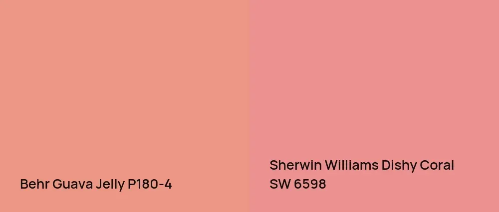 Behr Guava Jelly P180-4 vs Sherwin Williams Dishy Coral SW 6598