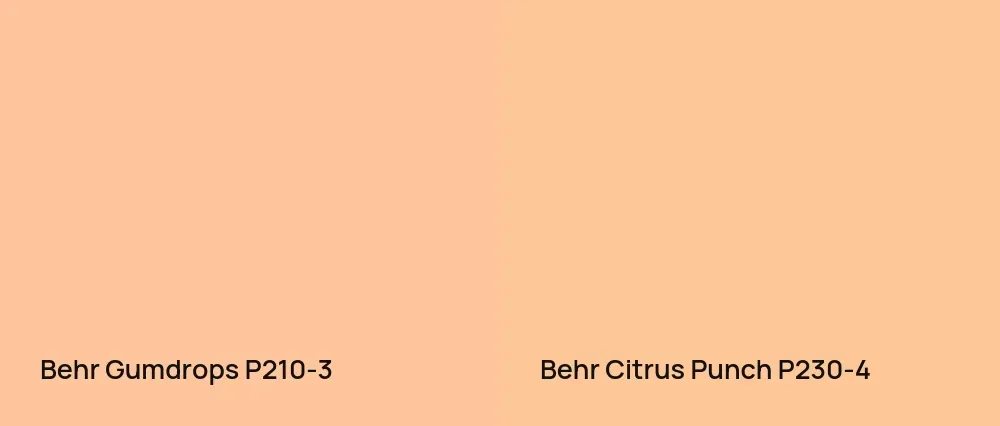 Behr Gumdrops P210-3 vs Behr Citrus Punch P230-4