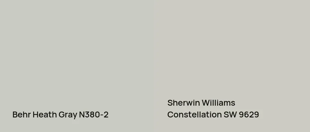 Behr Heath Gray N380-2 vs Sherwin Williams Constellation SW 9629