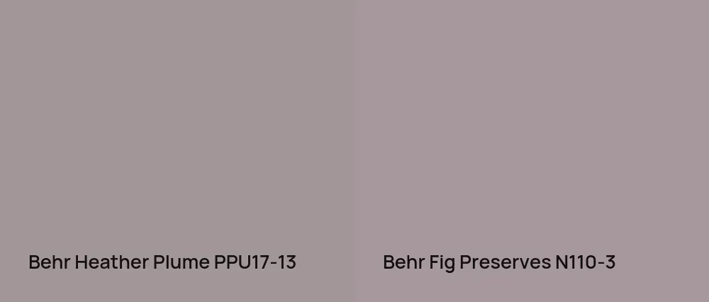 Behr Heather Plume PPU17-13 vs Behr Fig Preserves N110-3