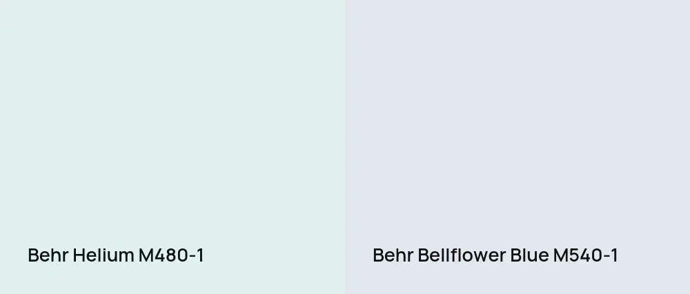 Behr Helium M480-1 vs Behr Bellflower Blue M540-1