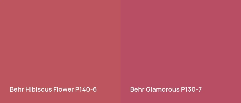 Behr Hibiscus Flower P140-6 vs Behr Glamorous P130-7