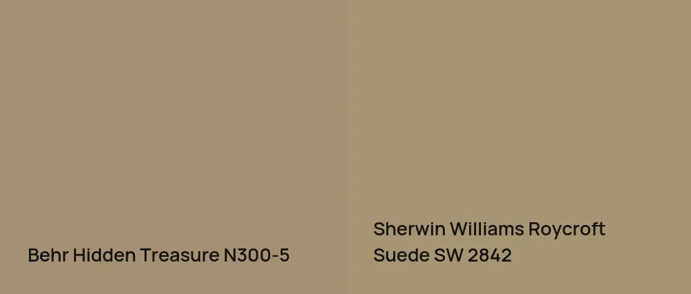Behr Hidden Treasure N300-5 vs Sherwin Williams Roycroft Suede SW 2842