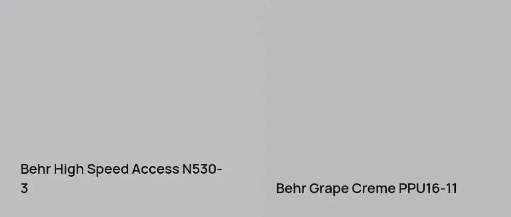 Behr High Speed Access N530-3 vs Behr Grape Creme PPU16-11