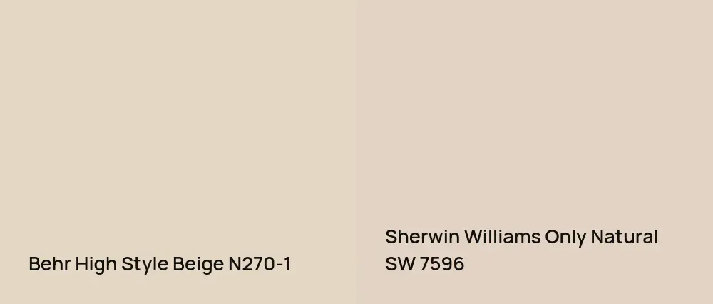 Behr High Style Beige N270-1 vs Sherwin Williams Only Natural SW 7596