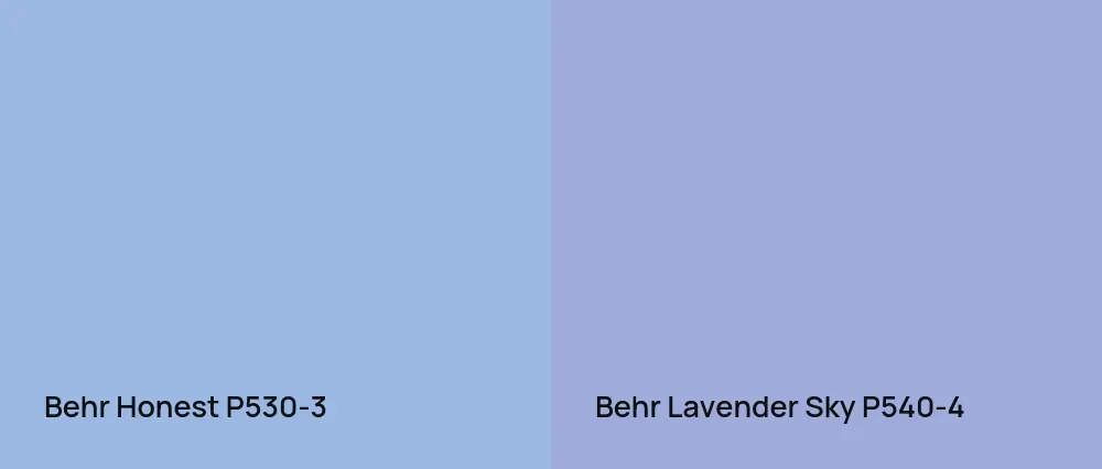 Behr Honest P530-3 vs Behr Lavender Sky P540-4
