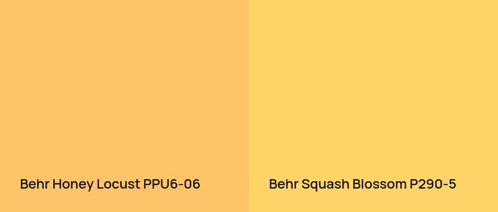 Behr Honey Locust PPU6-06 vs Behr Squash Blossom P290-5