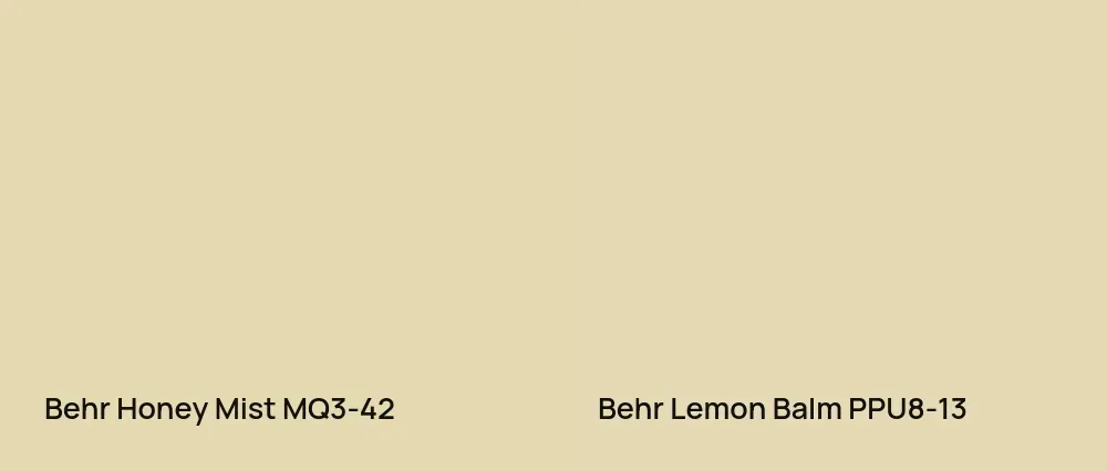 Behr Honey Mist MQ3-42 vs Behr Lemon Balm PPU8-13