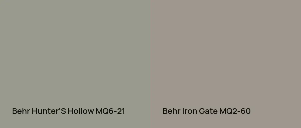 Behr Hunter'S Hollow MQ6-21 vs Behr Iron Gate MQ2-60