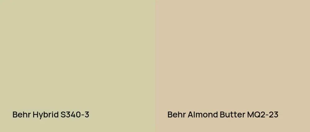 Behr Hybrid S340-3 vs Behr Almond Butter MQ2-23