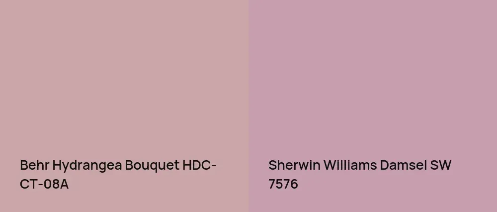 Behr Hydrangea Bouquet HDC-CT-08A vs Sherwin Williams Damsel SW 7576