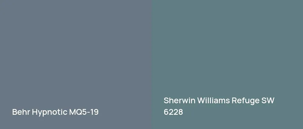 Behr Hypnotic MQ5-19 vs Sherwin Williams Refuge SW 6228