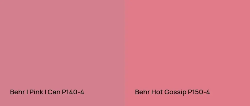 Behr I Pink I Can P140-4 vs Behr Hot Gossip P150-4