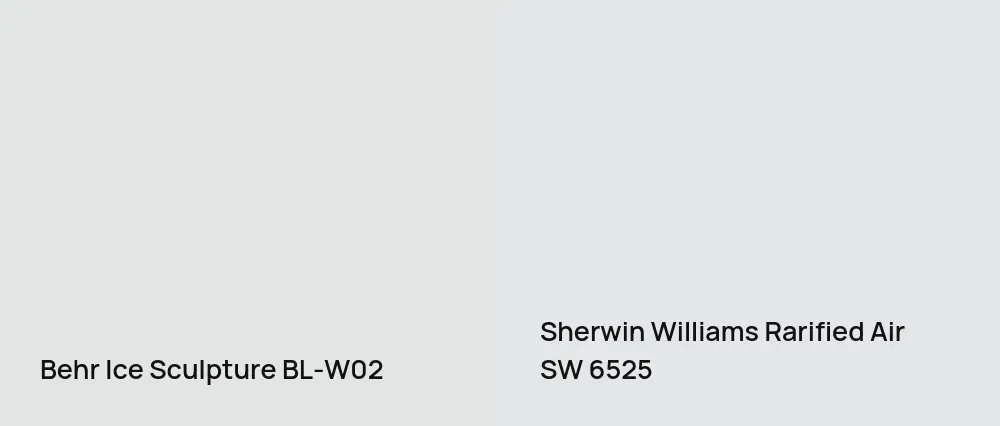 Behr Ice Sculpture BL-W02 vs Sherwin Williams Rarified Air SW 6525