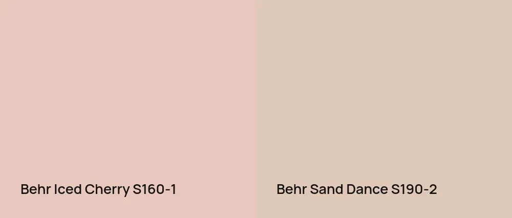 Behr Iced Cherry S160-1 vs Behr Sand Dance S190-2