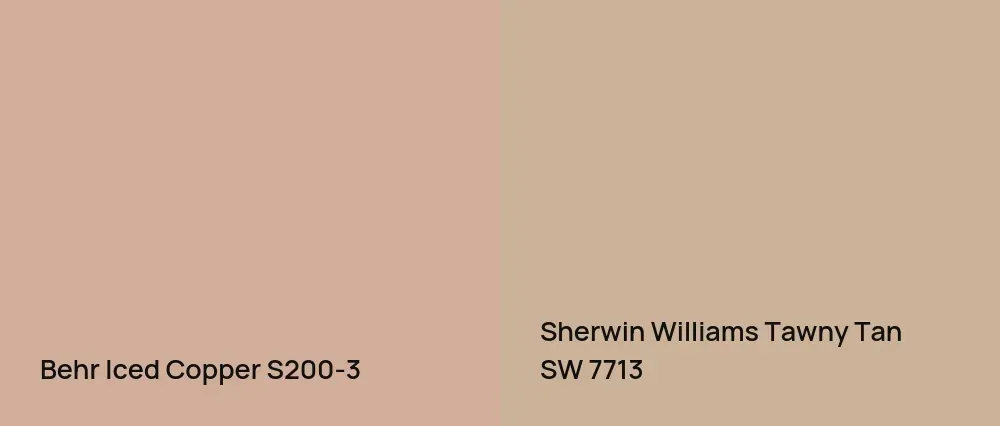 Behr Iced Copper S200-3 vs Sherwin Williams Tawny Tan SW 7713