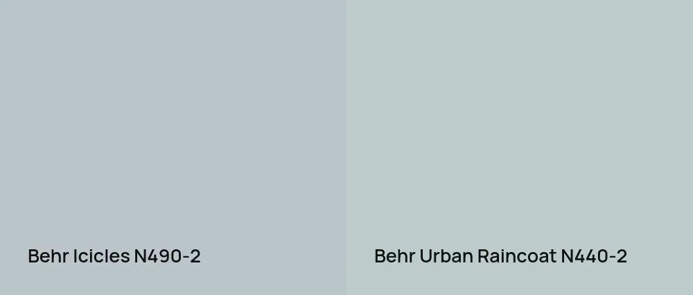 Behr Icicles N490-2 vs Behr Urban Raincoat N440-2