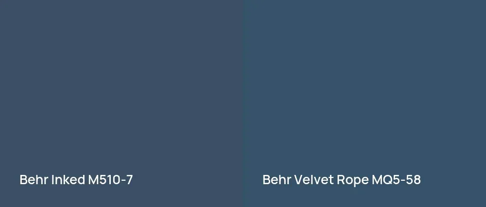 Behr Inked M510-7 vs Behr Velvet Rope MQ5-58