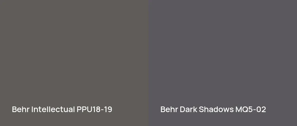 Behr Intellectual PPU18-19 vs Behr Dark Shadows MQ5-02